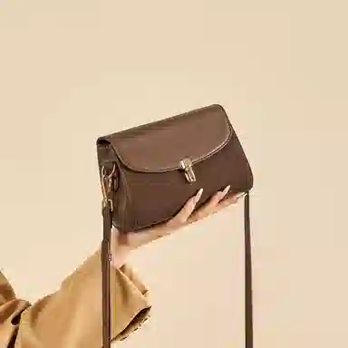 红蜻蜓 高级感气质百搭通勤 牛皮 单肩斜挎包 常规 女款 棕色/咖啡色