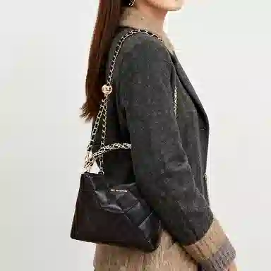 红蜻蜓 高级感高颜值小香风菱格时尚百搭 牛皮 斜挎手提包 女款