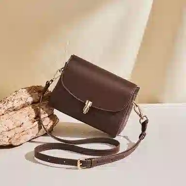 红蜻蜓 高级感气质百搭通勤 牛皮 单肩斜挎包 常规 女款 棕色/咖啡色