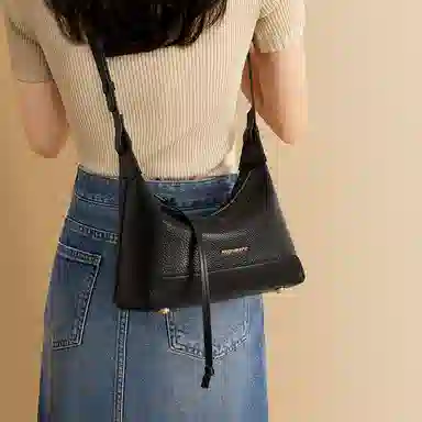 红蜻蜓 潮流百搭通勤时尚简约 牛皮 单肩包 女款 多色