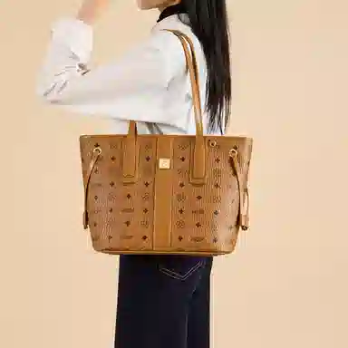 红蜻蜓 复古通勤印花百搭高颜值托特包 合成革 单肩包 常规 女款 金棕色