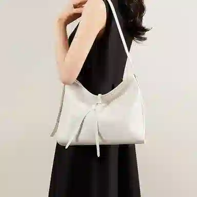 红蜻蜓 慵懒风时尚简约高级感 合成革 腋下单肩包 常规 女款 气质灰/米白色