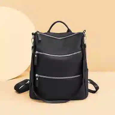 红蜻蜓 轻便旅行可装笔记本大容量多功能 织物 书包双肩包 常规 男女同款情侣款 黑色/咖啡色