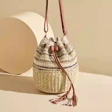 红蜻蜓 小众气质高颜值编织旅行百搭 织物 斜挎单肩包 常规 女款 多色