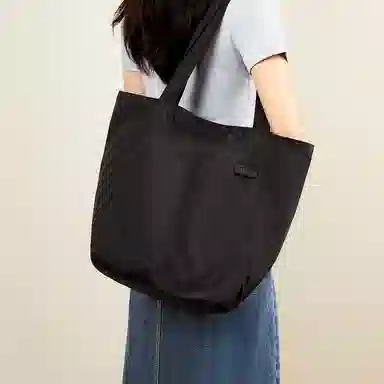 红蜻蜓 学生上班通勤托特包购物袋 织物 单肩包 女款 黑色