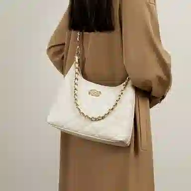 红蜻蜓 高级感小香风时尚菱格链条包 牛皮 单肩包 女款 多色