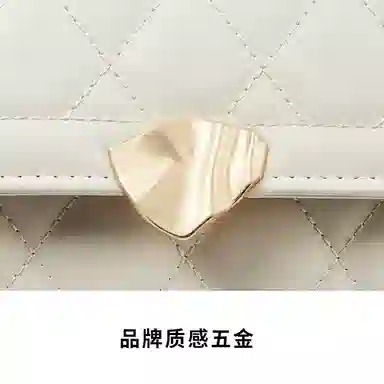 红蜻蜓 百搭少女包法式小香风通勤链条包时尚菱格包 聚氨酯拼合成革 单肩包腋下包手提包斜挎包 女款 黑色/米白色