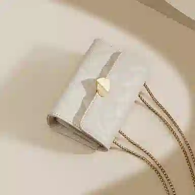 红蜻蜓 百搭少女包法式小香风通勤链条包时尚菱格包 聚氨酯拼合成革 单肩包腋下包手提包斜挎包 女款 黑色/米白色