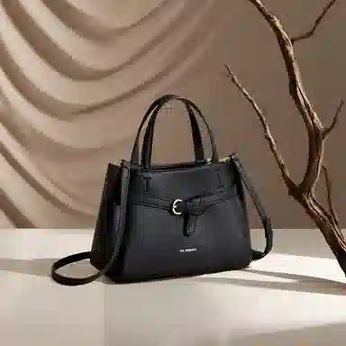 红蜻蜓 高级感小众潮流时尚百搭单肩斜挎包 合成革 手提包 常规 女款 黑色/卡其色