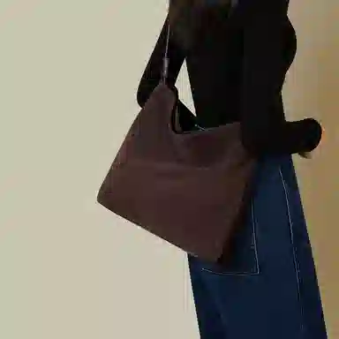 红蜻蜓 复古质感休闲简约日常通勤时尚百搭 超纤合成革 手提单肩包 女款 咖啡色