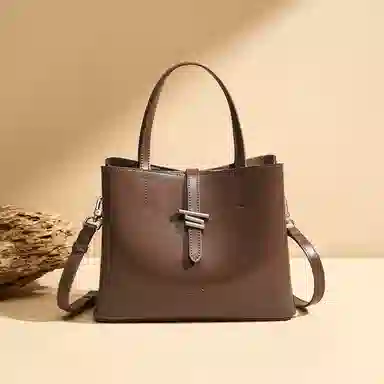 红蜻蜓 大容量休闲上班通勤水桶包  牛皮  手提包斜挎包单肩包 常规 黑色/咖啡色