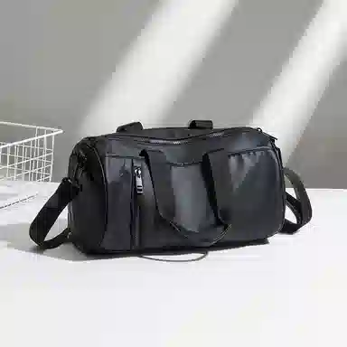 红蜻蜓 复古大容量短途出差游泳运动背包 织物 旅行包 男女同款情侣款 黑色