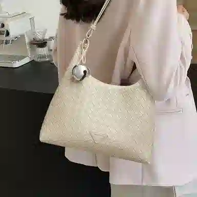 Red Dragonfly Quilted Leather Shoulder Bag