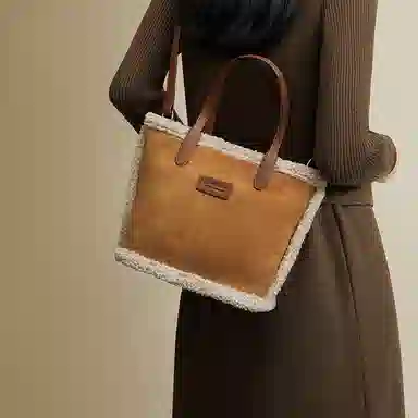 红蜻蜓 复古时尚百搭 织物 斜挎包 女款 摩卡棕