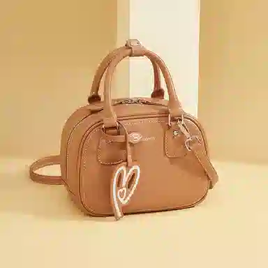 红蜻蜓 时尚复古个性气质潮流 牛皮 单肩斜挎手提包 常规 女款 咖啡色/金棕色