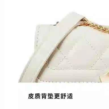 红蜻蜓 百搭少女包法式小香风通勤链条包时尚菱格包 聚氨酯拼合成革 单肩包腋下包手提包斜挎包 女款 黑色/米白色