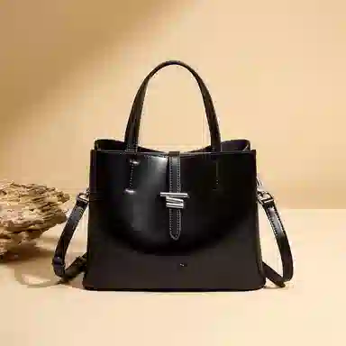 红蜻蜓 大容量休闲上班通勤水桶包  牛皮  手提包斜挎包单肩包 常规 黑色/咖啡色