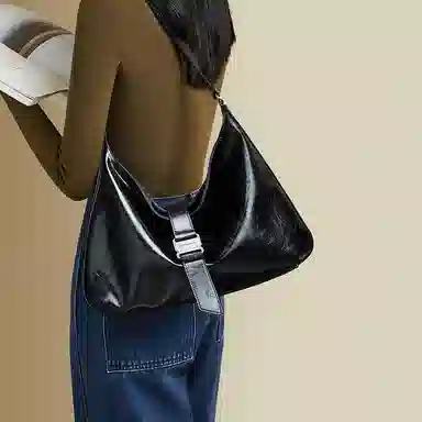 红蜻蜓 时尚通勤百搭休闲复古轻便 牛皮 单肩包 女款 焦糖色/经典黑色