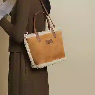 红蜻蜓 复古时尚百搭 织物 斜挎包 女款 摩卡棕