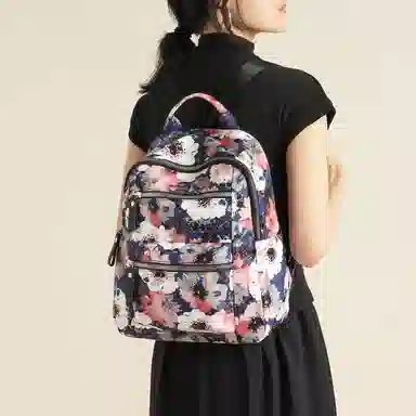 红蜻蜓 涂鸦印花大容量通勤出游书包 织物 背包双肩包 常规 男女同款情侣款 多色