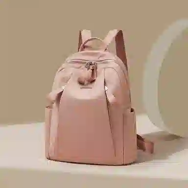 红蜻蜓 简约百搭实用大容量日常 织物 双肩包 常规 女款 黑色/卡其色/粉红色