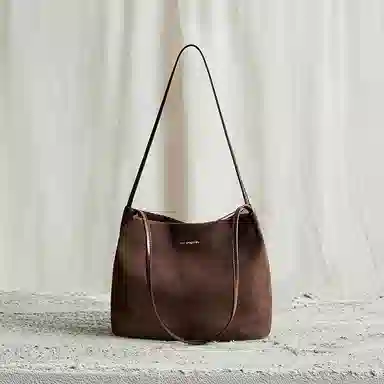 红蜻蜓 百搭小众设计潮流 合成革 单肩包 常规 女款 深咖啡色