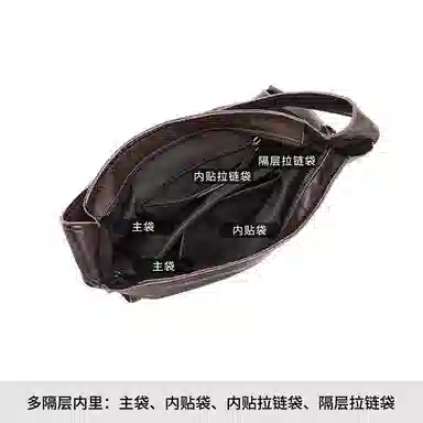 红蜻蜓 高级感百搭气质复古简约实用百搭 牛头层皮革 单肩包 常规 女款 黑色/咖啡色