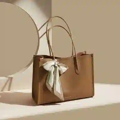 红蜻蜓 托特包腋下真皮大包拉链百搭通勤欧美风手提包纯色 牛皮 单肩包 常规 男女同款情侣款 棕色