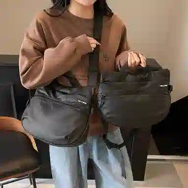 CAREELL Nylon Shoulder Bag Black