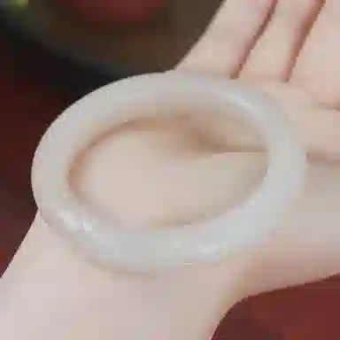 玉说 藕粉玉熟糯粉色 如意蝴蝶平安 和田玉 手镯 女款 其他