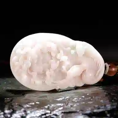 玉说 国潮牡丹花芙蓉红花开富贵锦上添花 独山玉 项链 男女同款情侣款