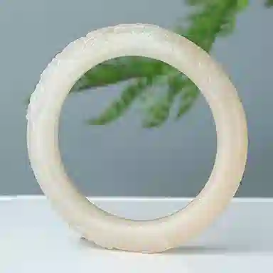 玉说 藕粉玉熟糯粉色 如意蝴蝶平安 和田玉 手镯 女款 其他