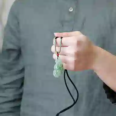 玉说 国风亮丽吸睛气质如意 和田玉 吊坠 男女同款情侣款 翠青玉