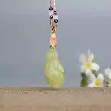 玉说 国风气质高贵典雅兰花花开富贵 和田玉 吊坠 女款 黄玉