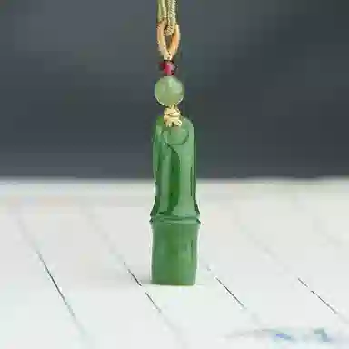 玉说 国潮竹节步步高 和田玉 吊坠 男女同款情侣款 碧玉