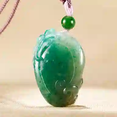 玉说 国潮白天蓝独玉弥勒佛 独山玉 项链 女款