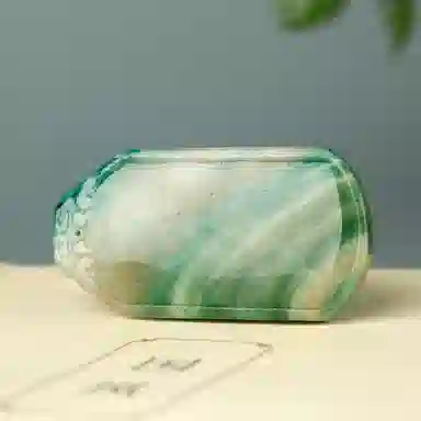 玉说 国潮无事牌天蓝绿白风景牌 独山玉 吊坠 男款