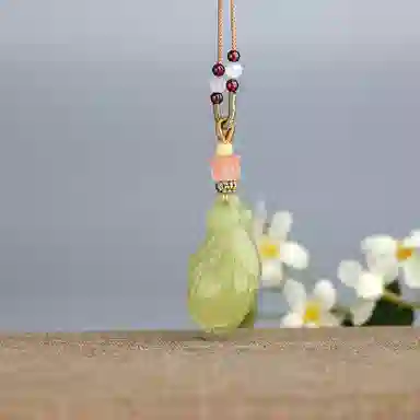 玉说 国风气质高贵典雅兰花花开富贵 和田玉 吊坠 女款 黄玉