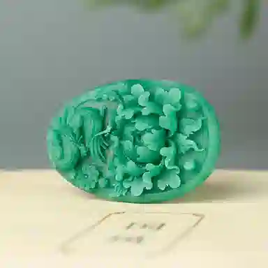 玉说 国风花鸟牌牡丹花绶带鸟富贵平安 独山玉 吊坠 男女同款情侣款