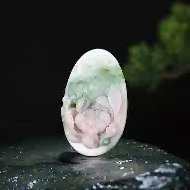 玉说 古风镂空荷花 栩栩如生 独山玉 玉石吊坠 男女同款情侣款