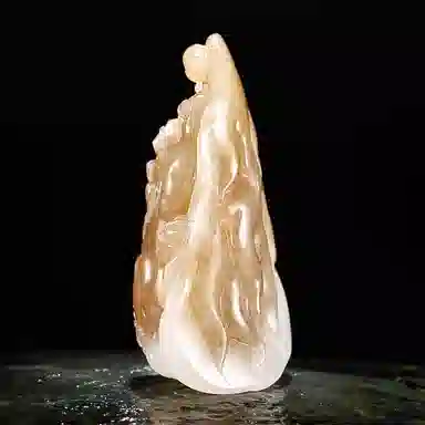 玉说 国风仿古瑞兽貔貅 酱红透水白色 独山玉 玉石摆件雕件 男女同款情侣款