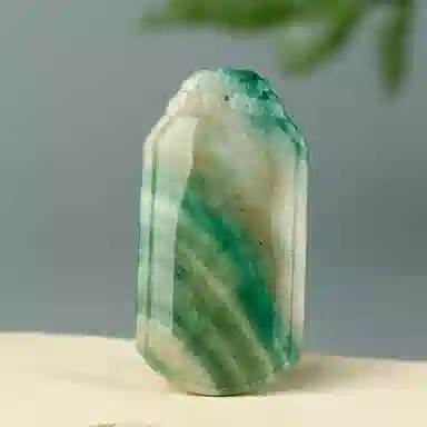 玉说 国潮无事牌天蓝绿白风景牌 独山玉 吊坠 男款