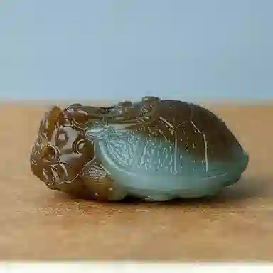 玉说 且末蓝带糖色 福寿龙龟款 和田玉 吊坠 男女同款情侣款 糖玉