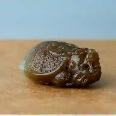 玉说 且末蓝带糖色 福寿龙龟款 和田玉 吊坠 男女同款情侣款 糖玉