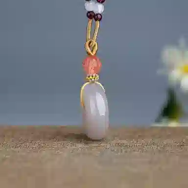 玉说 国风紫气东来平安扣冰紫 和田玉 吊坠 男女同款情侣款 白玉