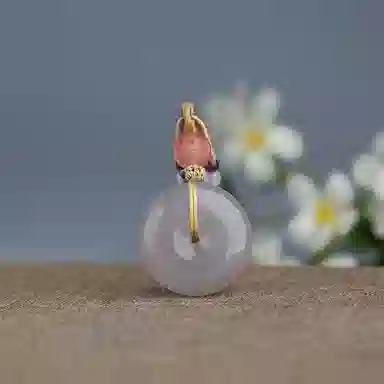 玉说 国风紫气东来平安扣冰紫 和田玉 吊坠 男女同款情侣款 白玉