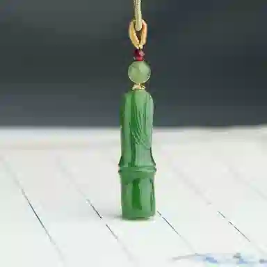 玉说 国潮竹节步步高 和田玉 吊坠 男女同款情侣款 碧玉