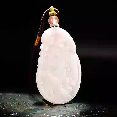 玉说 国潮牡丹花芙蓉红花开富贵锦上添花 独山玉 项链 男女同款情侣款