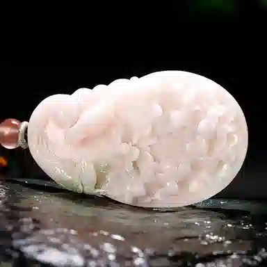 玉说 国潮牡丹花芙蓉红花开富贵锦上添花 独山玉 项链 男女同款情侣款