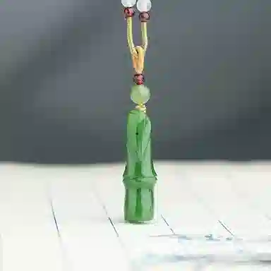 玉说 国潮竹节步步高 和田玉 吊坠 男女同款情侣款 碧玉